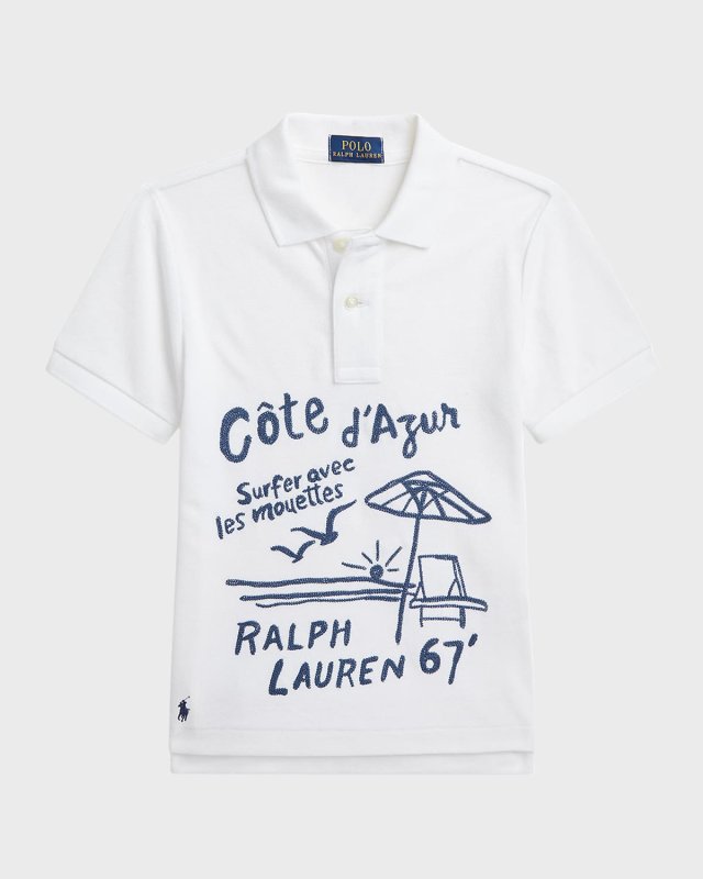Boy's Mesh Graphic Polo Shirt, Size 2-7
